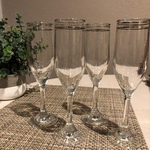 Silver & Gold lined Champagne Flutes